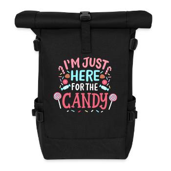 Halloween Süßigkeiten - Rolltop Rucksack - Schwarz - Vorne