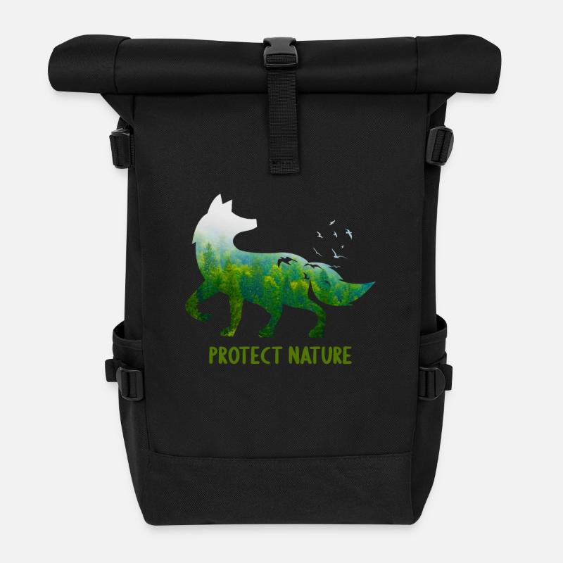 Protect Nature Fox Protection du bien-être animal - Sac à dos roll top - noir