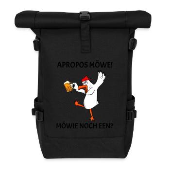Plattdeutsch lustig - Rolltop Rucksack - Schwarz - Vorne
