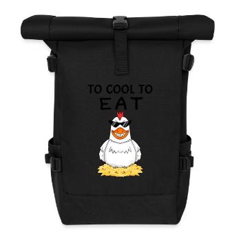 Vegan lustig - Rolltop Rucksack - Schwarz - Vorne