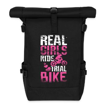 Girls ride trial bike - Roll Top Backpack - black - Front