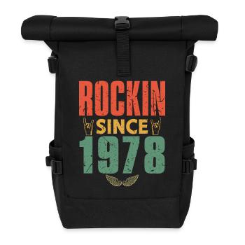Geburtstag 1978 Spruch Rock - Rolltop Rucksack - Schwarz - Vorne