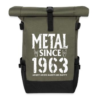 Metal Geschenk Geburstag Jahrgang 1963 - Rolltop Rucksack - Olive/Schwarz - Vorne