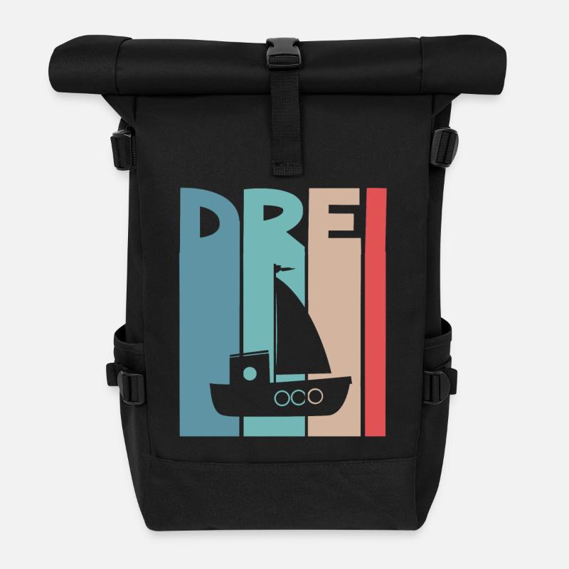 3 Jahre Kindergeburtstag - Rolltop Rucksack - Schwarz