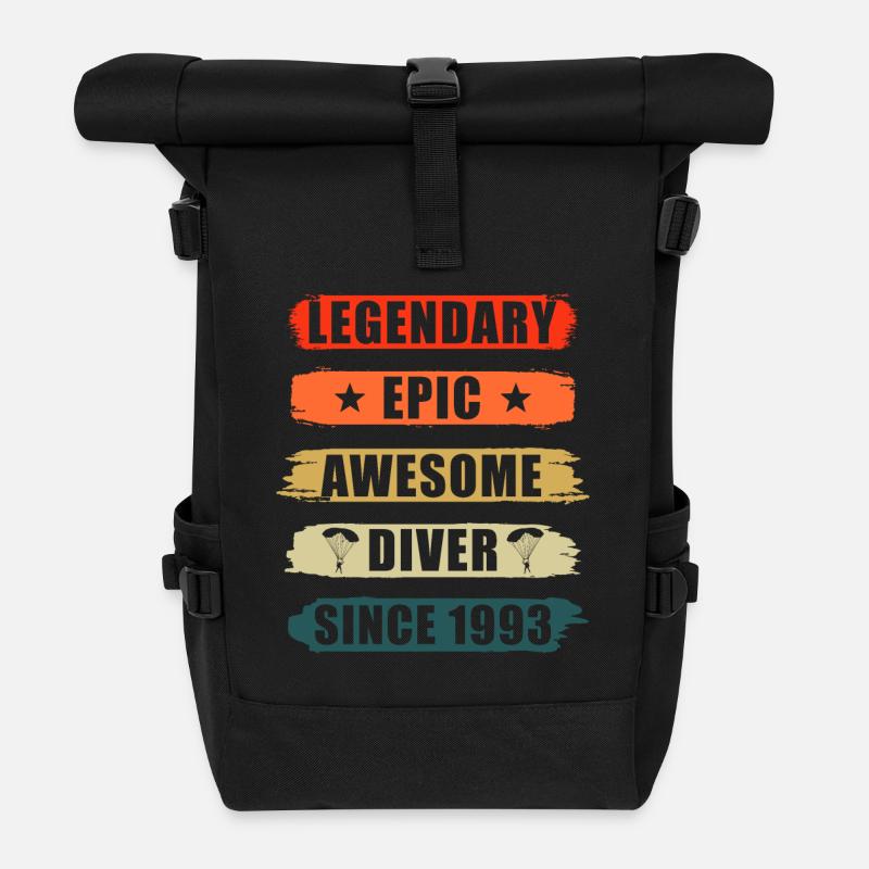 Parachutiste cadeau millésime 1993 - Sac à dos roll top - noir