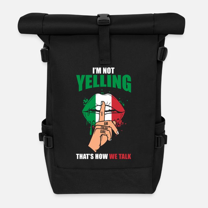 Italie Femme Cadeau - Sac à dos roll top - noir
