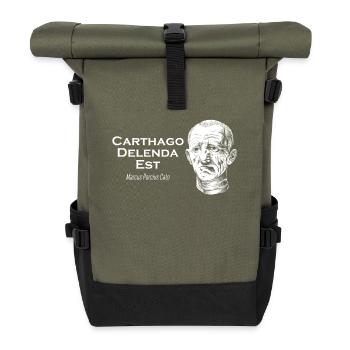 Cato the Elder - Carthago Delenda Est - Roll Top Backpack - olive/black - Front