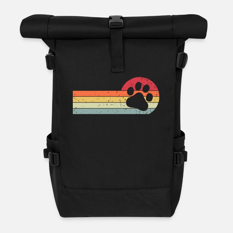 Hundepfote - Rolltop Rucksack - Schwarz