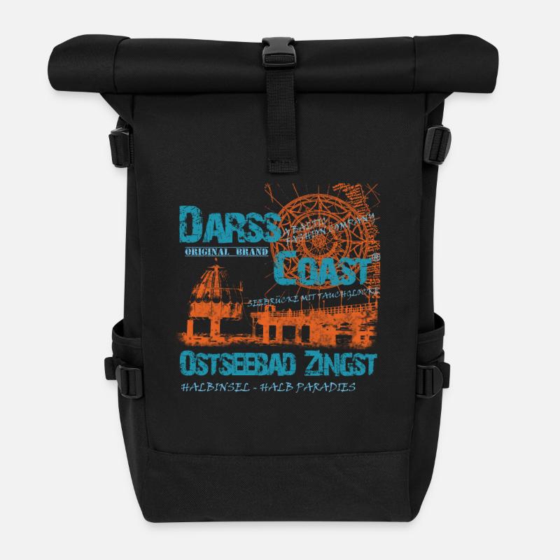 DarssCoast - Ostseebad Zingst - Rolltop Rucksack - Schwarz