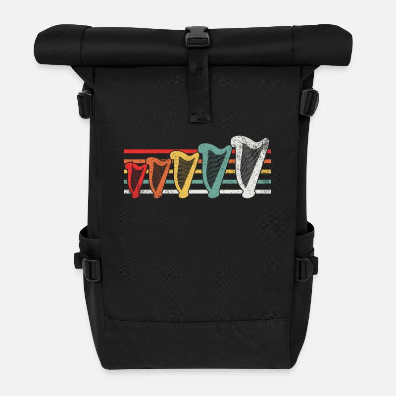 Harfe Harfen - Rolltop Rucksack - Schwarz