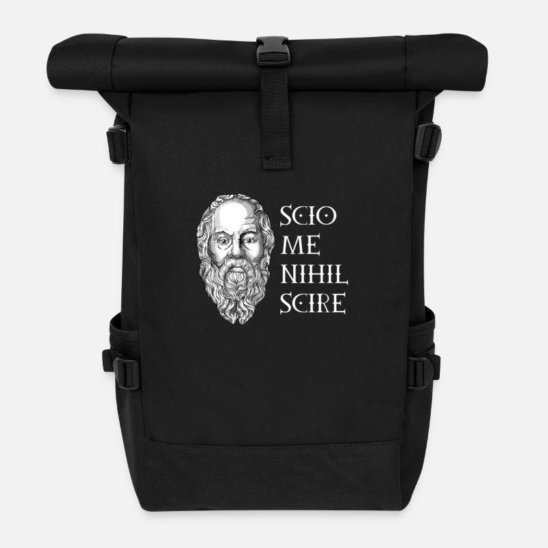 Scio me nihil scire - Socrate - Sac à dos roll top - noir