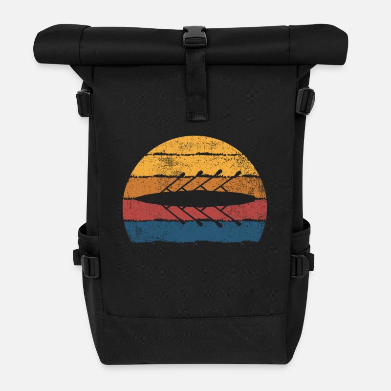 Rudern Ruderer Rudermannschaft - Rolltop Rucksack - Schwarz