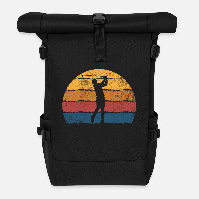 Golfen Golfspieler Golfer - Rolltop Rucksack - Schwarz