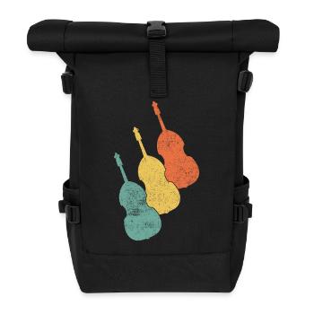 Kontrabass Bassist - Rolltop Rucksack - Schwarz - Vorne