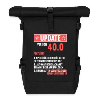 40 Jahre alt 40 Jähriger Update Version 40.0 40. - Rolltop Rucksack - Schwarz - Vorne