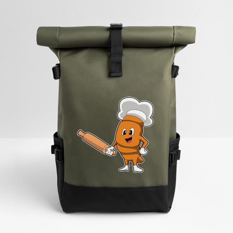 Bread Baker Rolling Pin Baking Roll Top Backpack