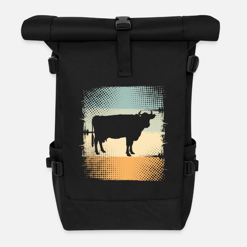 Kuh - Rolltop Rucksack - Schwarz