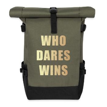 Who dares wins - Roll Top Backpack - olive/black - Front