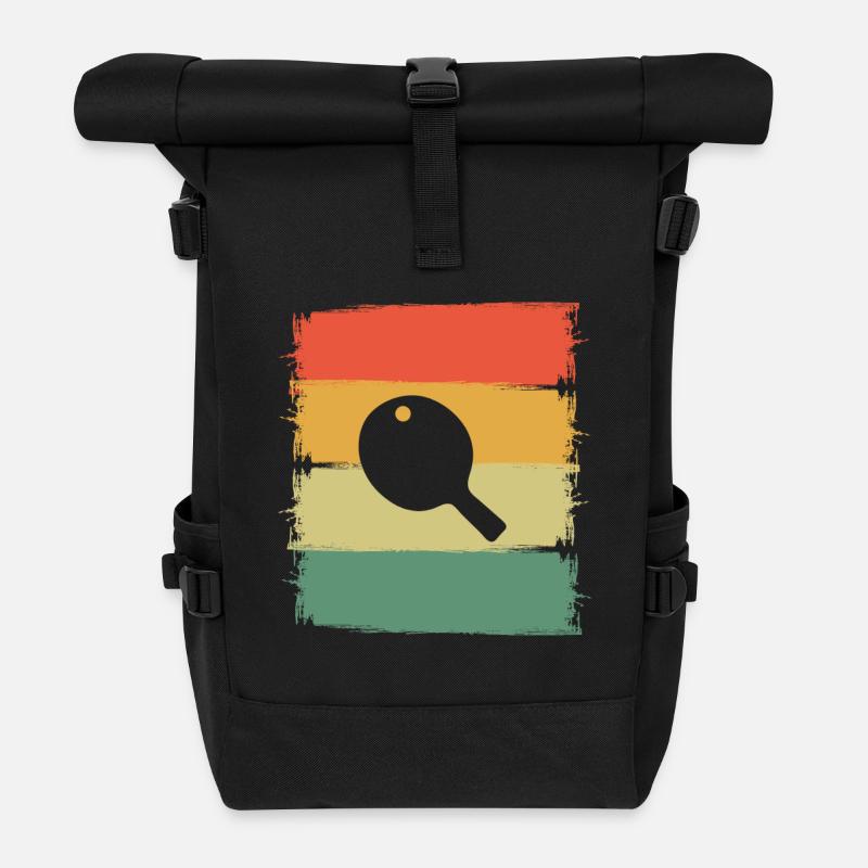 Tischtennis - Rolltop Rucksack - Schwarz