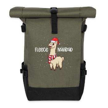 Christmas Lamb - Fleece Navidad - Roll Top Backpack - olive/black - Front