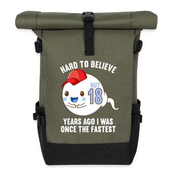 18 years ago 18 years fastest 18th birthday - Roll Top Backpack - olive/black - Front