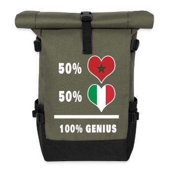 L'Italie et le Maroc génie / Cadeau - Sac à dos roll top - olive/noir - Devant