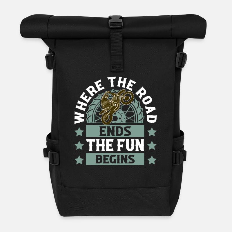 Motocross - Roll Top Backpack - black