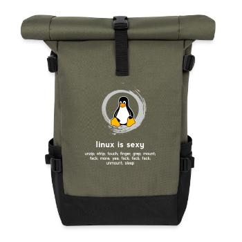 Computer Admin pc Programmierer Code System Humor - Rolltop Rucksack - Olive/Schwarz - Vorne