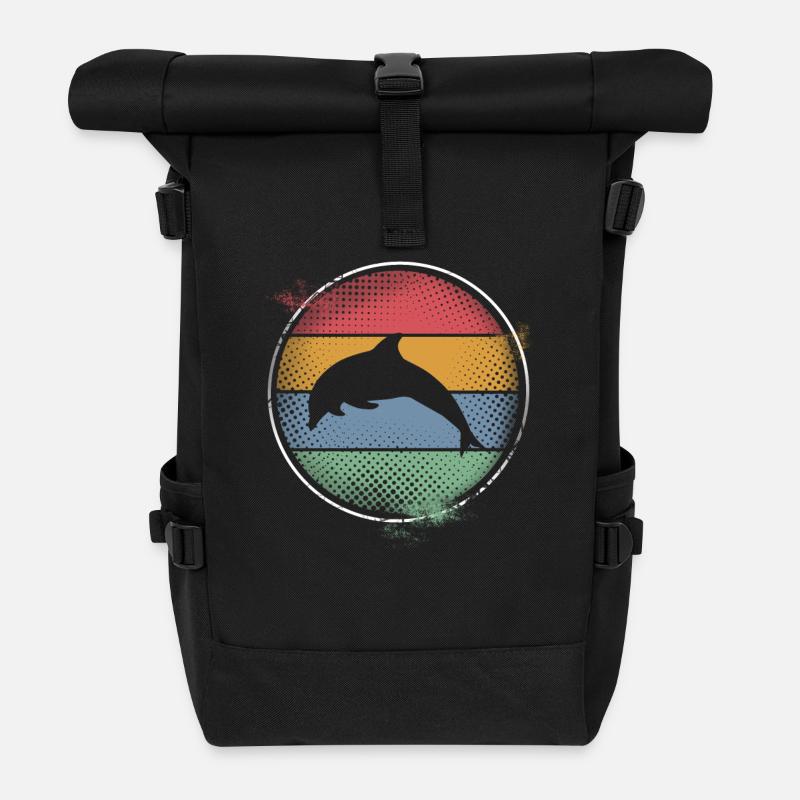 Delfin - Rolltop Rucksack - Schwarz