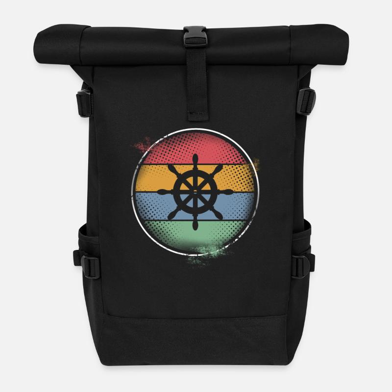 Steuerrad - Rolltop Rucksack - Schwarz