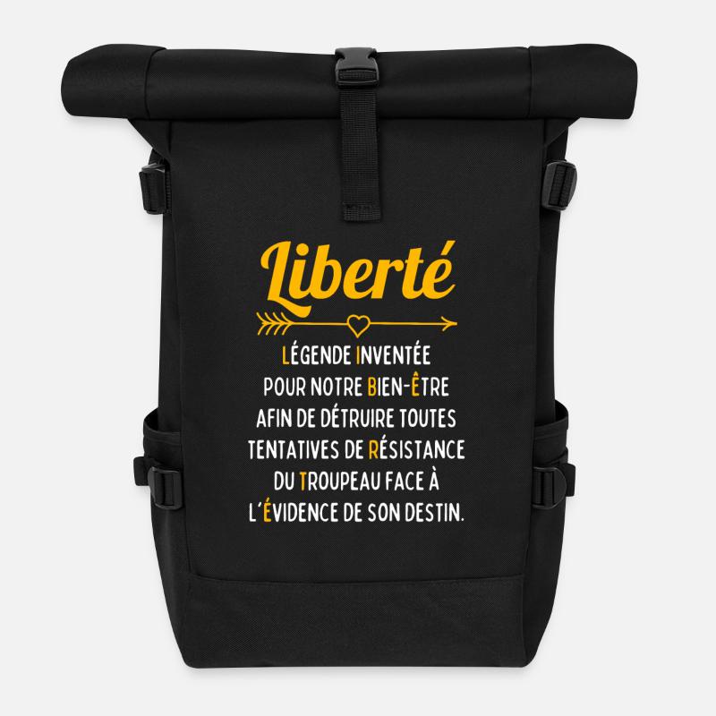 Liberté : Légende Inventée pour notre Bien Être.. - Sac à dos roll top - noir