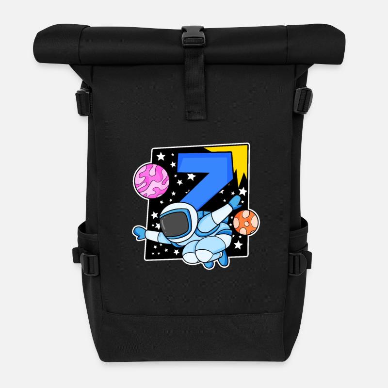 7 Geburtstag Junge - 7 Jahre alt - Ich bin 7 - Rolltop Rucksack - Schwarz