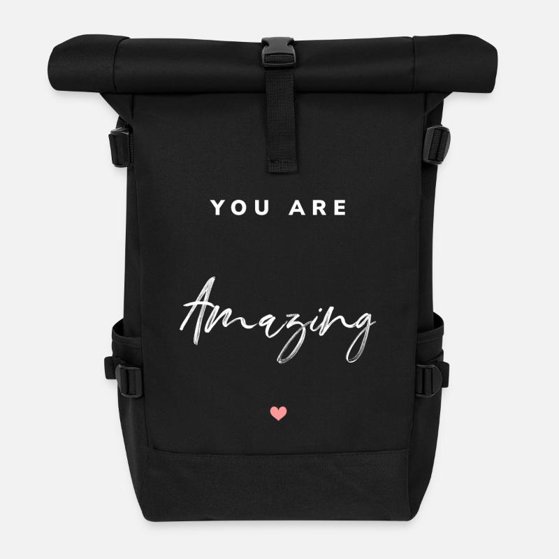 You are Amazing - Rolltop Rucksack - Schwarz