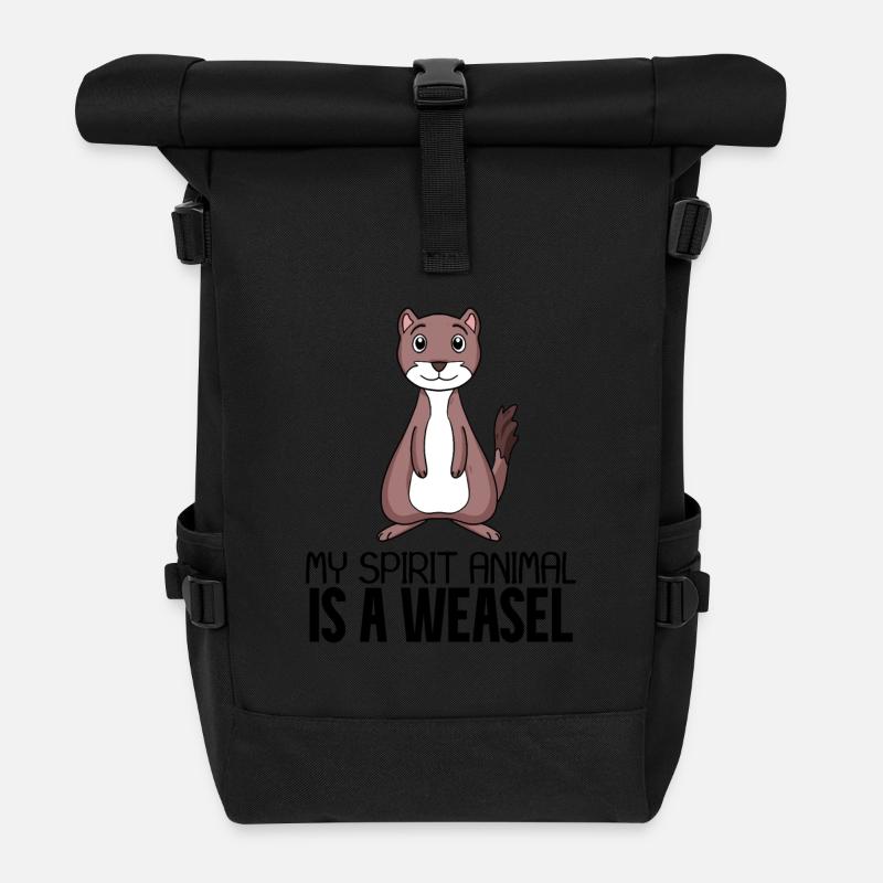 Weasel - Roll Top Backpack - black