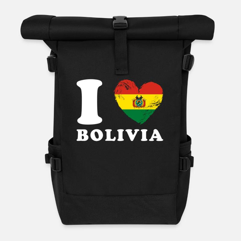 Ich liebe Bolivien - Rolltop Rucksack - Schwarz
