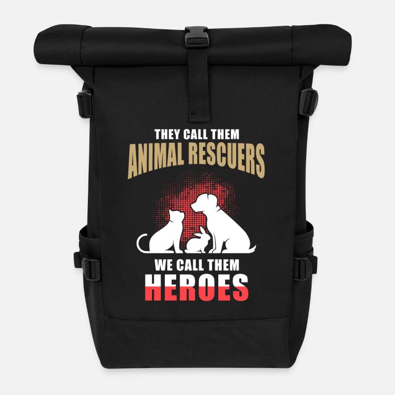 Tierretter - Rolltop Rucksack - Schwarz