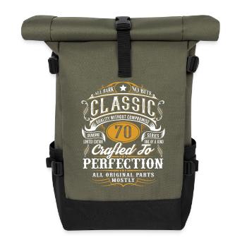 70th birthday - Roll Top Backpack - olive/black - Front