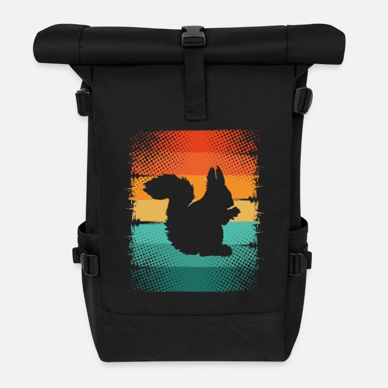 Eichhörnchen - Rolltop Rucksack - Schwarz