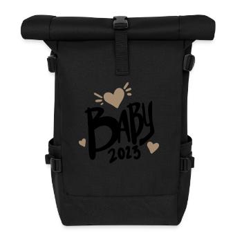Baby 2023 - Newborn 2023 Baby Gift - Roll Top Backpack - black - Front