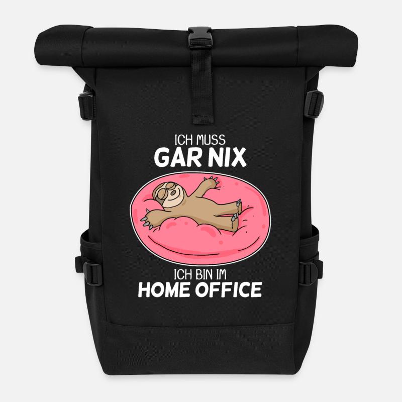 Home Office Spruch - Rolltop Rucksack - Schwarz
