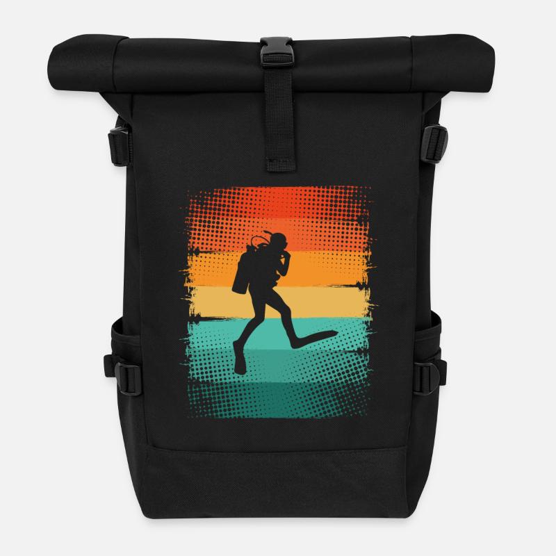 Taucher Tauchen - Rolltop Rucksack - Schwarz