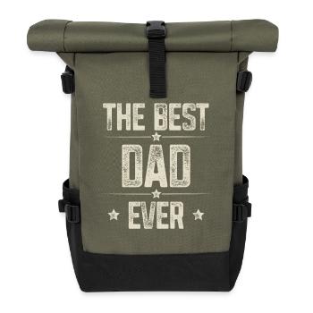 Papa Father Best Dad - Roll Top Backpack - olive/black - Front