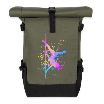 Pole Dance Fitness Color Splash Pole Dance - Roll Top Backpack - olive/black - Front