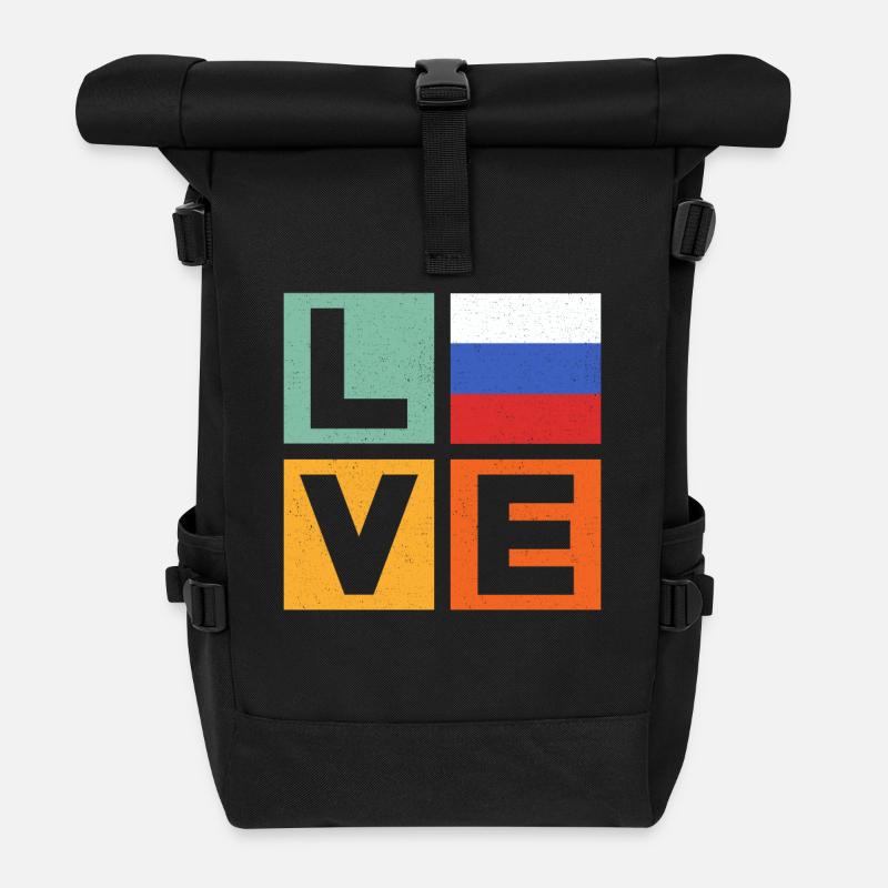 Russland Liebe - Rolltop Rucksack - Schwarz