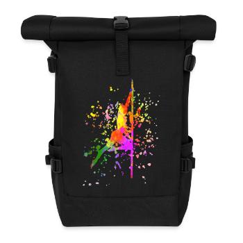 Pole Dance Fitness Color Splash Pole Dance - Roll Top Backpack - black - Front