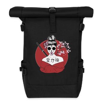 Japanische Geisha Sugar Skull - Rolltop Rucksack - Schwarz - Vorne