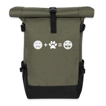 Paw - Roll Top Backpack - olive/black - Front