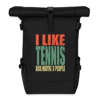 Tennis Spruch lustig - Rolltop Rucksack - Schwarz - Vorne