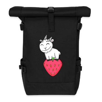 Bock à la fraise - chèvre chèvre - Sac à dos roll top - noir - Devant