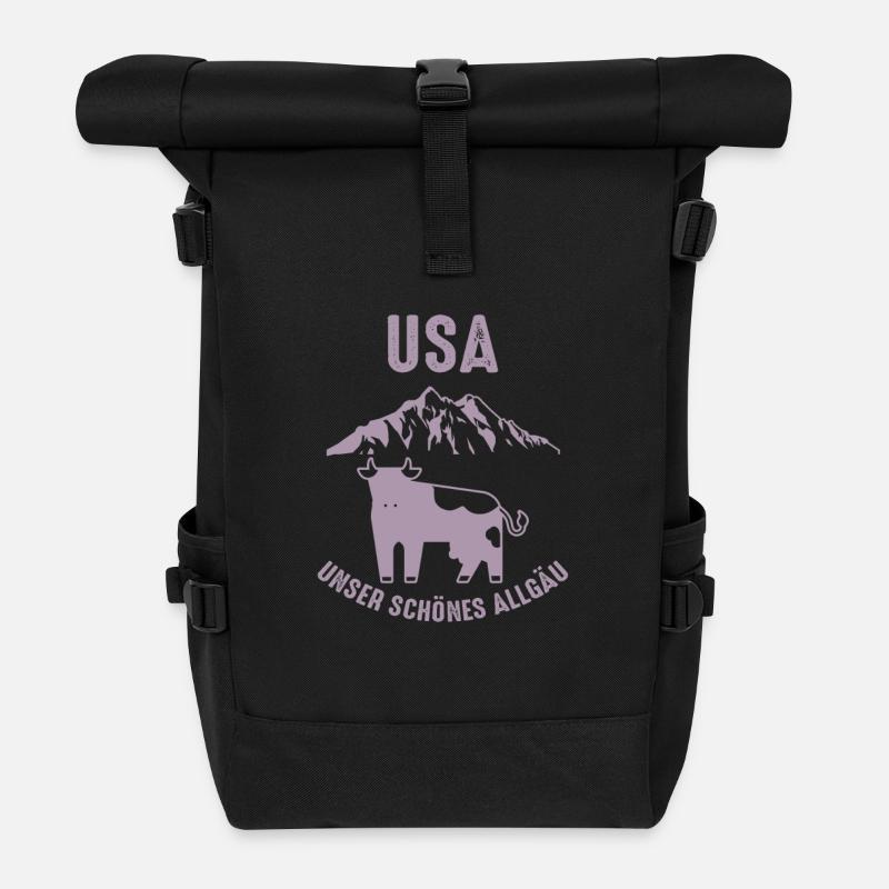 Urlaub im Allgäu Unser schönes Allgäu - Rolltop Rucksack - Schwarz